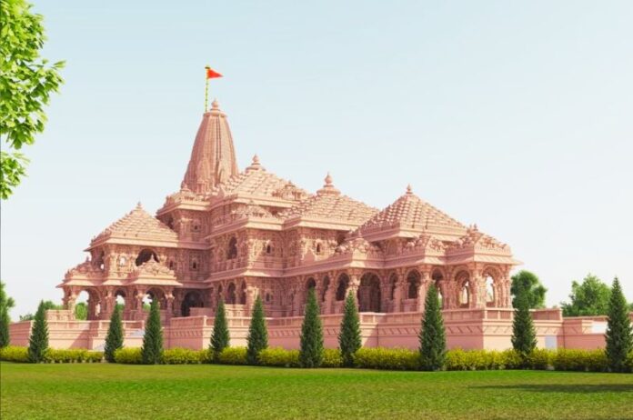 Artist's Impression of the Ayodhya Ram Mandir - A Majestic Hindu Temple