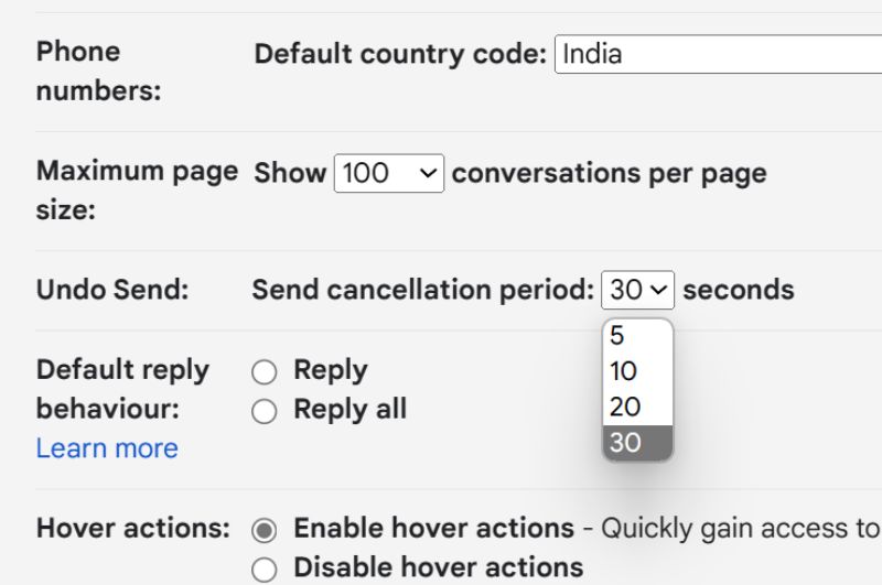 Gmail's 'Undo Send' feature in action, showing the 'Message Sent' box with the 'Undo' button highlighted.